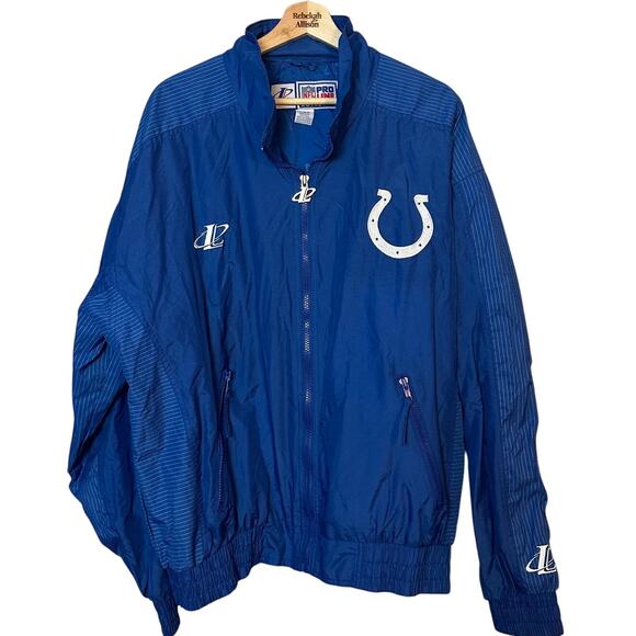 Vintage NFL Pro Line Indianapolis Colts x Logo Athletic Jacket SZ LARGE Blue - Picture 1 of 11